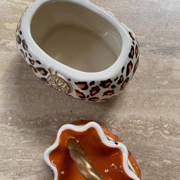 David’s leopard cookie jar with orange and black PURSE 7” - Picture 6 of 7